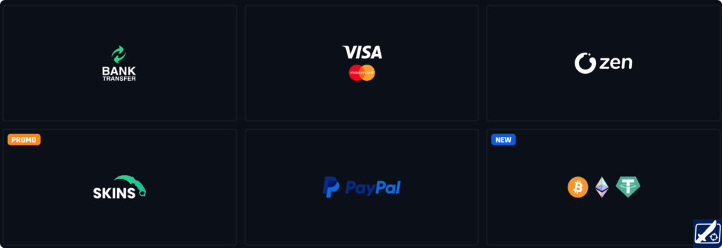 CaseDrop.eu Payment Methods Including Cryptocurrency, PayPal, and Visa