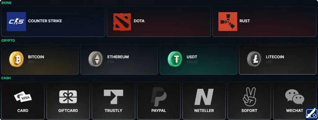 Deposit and Withdraw Easily on SkinBattle.gg SkinBattle Payment Methods