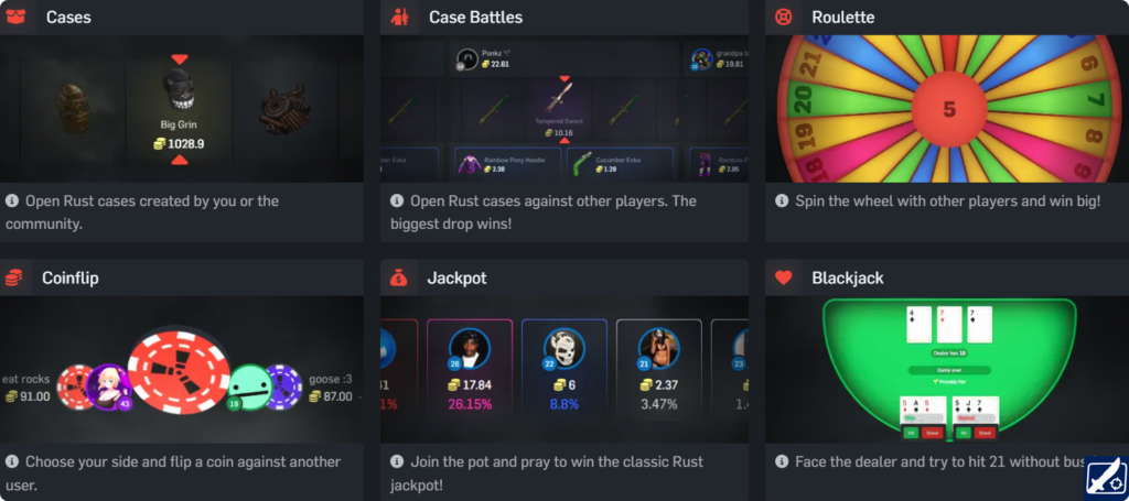 RustCasino Games Screenshot