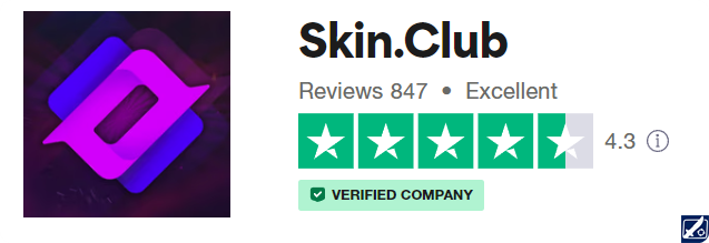 Skin.Club Trustpilot Rating - 4.3 out of 5 stars