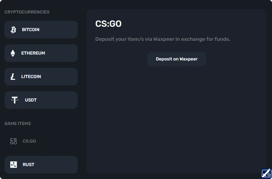 SkinsLuck Deposit and Withdrawal Options Bitcoin, Ethereum, Litecoin deposit and withdrawal methods on SkinsLuck