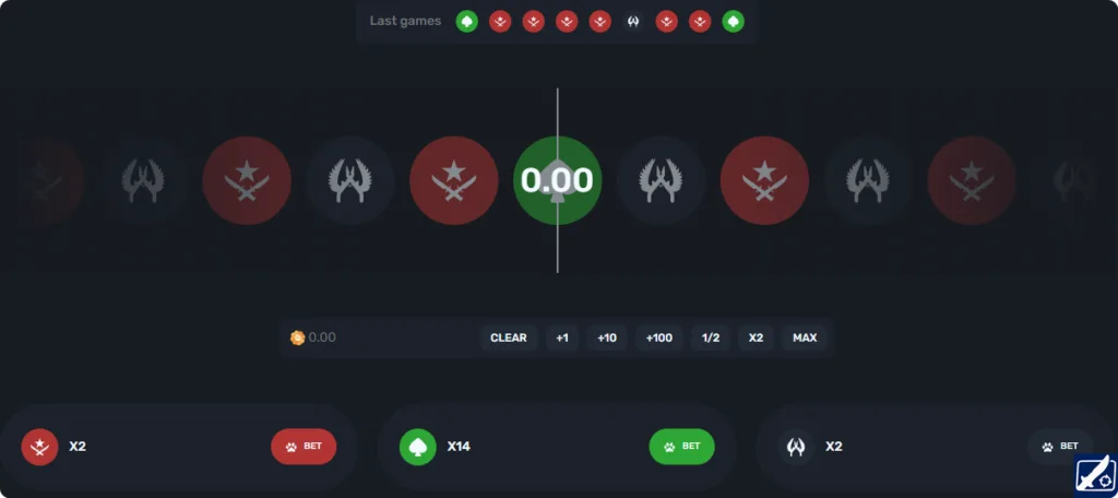 Roulette game mode on SkinsLuck
