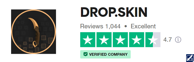 DropSkin TrustPilot Rating - 4.7 Stars