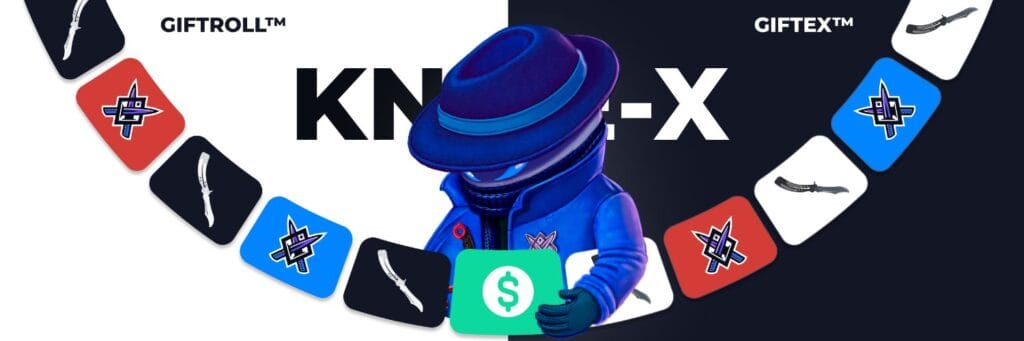 Hero image featuring the KnifeX Casino logo and a preview of the homepage layout KnifeX Casino Review 2025 - Overview