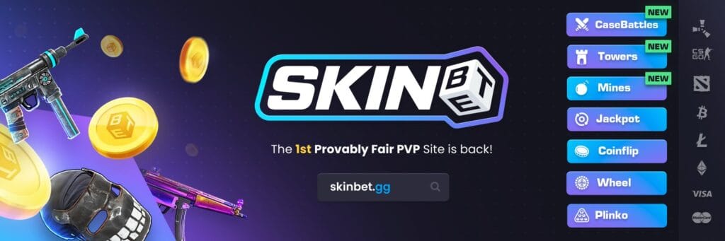 SkinBet Online Gambling Banner SkinBet Rust Gambling Site – Fair Games and Fast Payouts